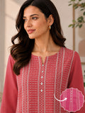 Women’s Red Pure Cotton Printed Kurti Top with 3/4 Sleeves