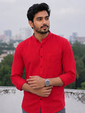 Men's White Self-Design Pure Cotton Straight Kurta | Mandarin Collar | Full Sleev