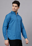 Men's Cotton Blend Slim Fit Short Kurta