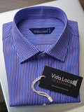 Men’s Pure Cotton Royal Blue Striped Formal Shirt – Regular fit, Full Sleeves
