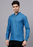 Men's Cotton Blend Slim Fit Short Kurta