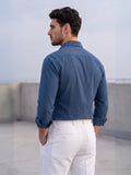 Men’s Royal Blue Checked Cotton Full Sleeve Casual Shirt