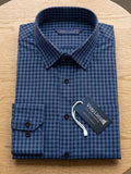 Men’s Royal Blue Checked Cotton Full Sleeve Casual Shirt