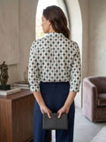 Women’s Printed Casual Office Shirt – Elegant Regular Fit Top