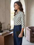 Women’s Printed Casual Office Shirt – Elegant Regular Fit Top