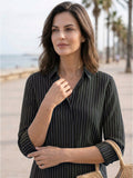Women’s Striped Viscose Rayon Casual Shirt – Elegant Smart Fit Top