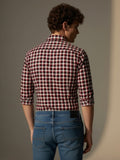Men Maroon Regular Fit Check Full Sleeves Casual/Formal Shirt