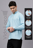 Men's Cotton Blend Slim Fit Short Kurta