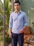 Men’s Pure Cotton Textured Formal Casual Shirt – Sky Blue