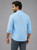 Men's White Self-Design Pure Cotton Straight Kurta | Mandarin Collar | Full Sleev