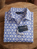 Women’s Pure Cotton Blue Printed Shirt Top | 3/4 Sleeve Collared Casual Tunic | Comfortable Regular Fit