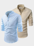 Mens Casual Slim Fit Full Sleeve Cotton Kurta (Pack 2)