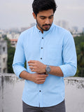 Men's White Self-Design Pure Cotton Straight Kurta | Mandarin Collar | Full Sleev