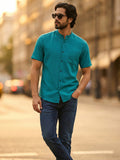 Vida Loca Half Sleeve Chinese collar Cotton Slim Shirt For men and Boys.