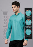 Men's Cotton Blend Slim Fit Short Kurta