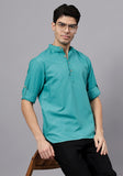 Men's Cotton Blend Slim Fit Short Kurta