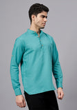 Men's Cotton Blend Slim Fit Short Kurta