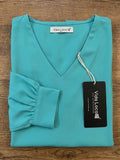 Women’s Crepe Formal Top | Elegant V-Neck Office Wear Blouse