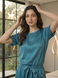 Vida Loca Turquoise Two Piece Set, Shortswear Set T-shirt & Shorts, Short Sleeve Women And Girls
