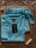 Vida Loca Turquoise Two Piece Set, Shortswear Set T-shirt & Shorts, Short Sleeve Women And Girls