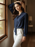 Women Solid Tie-Up Neck Crepe Top