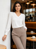 Women Solid V-Neck Regular Fit Top