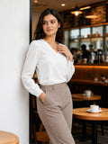 Women Solid V-Neck Regular Fit Top