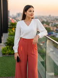 Women Solid V-Neck Regular Fit Top