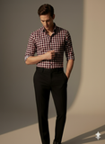 Men Maroon Regular Fit Check Full Sleeves Casual/Formal Shirt