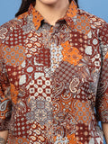 Elegant Paisley Cutaway Collar Shirt