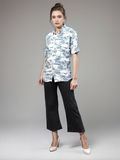 Tropical Palm Print Viscose Shirt