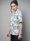 Tropical Palm Print Viscose Shirt