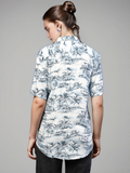 Tropical Palm Print Viscose Shirt