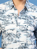 Tropical Palm Print Viscose Shirt