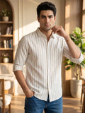Men’s Striped Casual Shirt – Pure Cotton Fabric