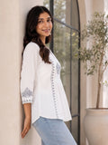 Women’s Rayon Embroidered Peplum Top –Ethnic Casual Wear with 3/4 Sleeves