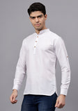 Men's Cotton Blend Slim Fit Short Kurta