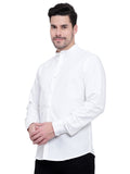 Men Designer Contrast Button Slim Fit Cotton Shirt