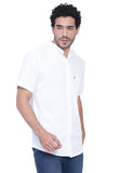 Men's Cotton Fabric Half Sleeve White Shirt - by Apektra