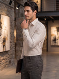 Men’s Pure Cotton Striped Formal Shirt – Regular fit, Full Sleeves, White