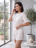 Vida Loca White Two Piece Set, Loungewear Set T-shirt & Shorts, Short Sleeve Women And Girls