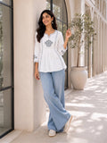 Women’s Rayon Embroidered Peplum Top –Ethnic Casual Wear with 3/4 Sleeves
