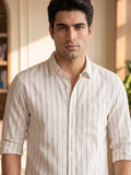Men’s Striped Casual Shirt – Pure Cotton Fabric