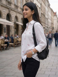 Women’s  Floral Embroidered Cotton Casual Shirt