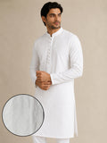 Men's Pure Cotton White Embroidered Kurta | Mandarin Collar | Traditional Ethnic Wear