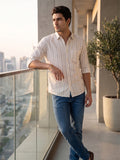 Men’s Striped Casual Shirt – Pure Cotton Fabric