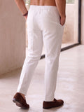 Men’s Cotton Drawstring Casual Trousers | Comfortable Regular Fit Pants