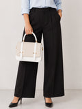 Women’s Stylish PU Leather Handbag with Top Handle & Adjustable Shoulder Strap – White