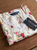 Women’s Floral Print Satin Nightdress with Lace Trim