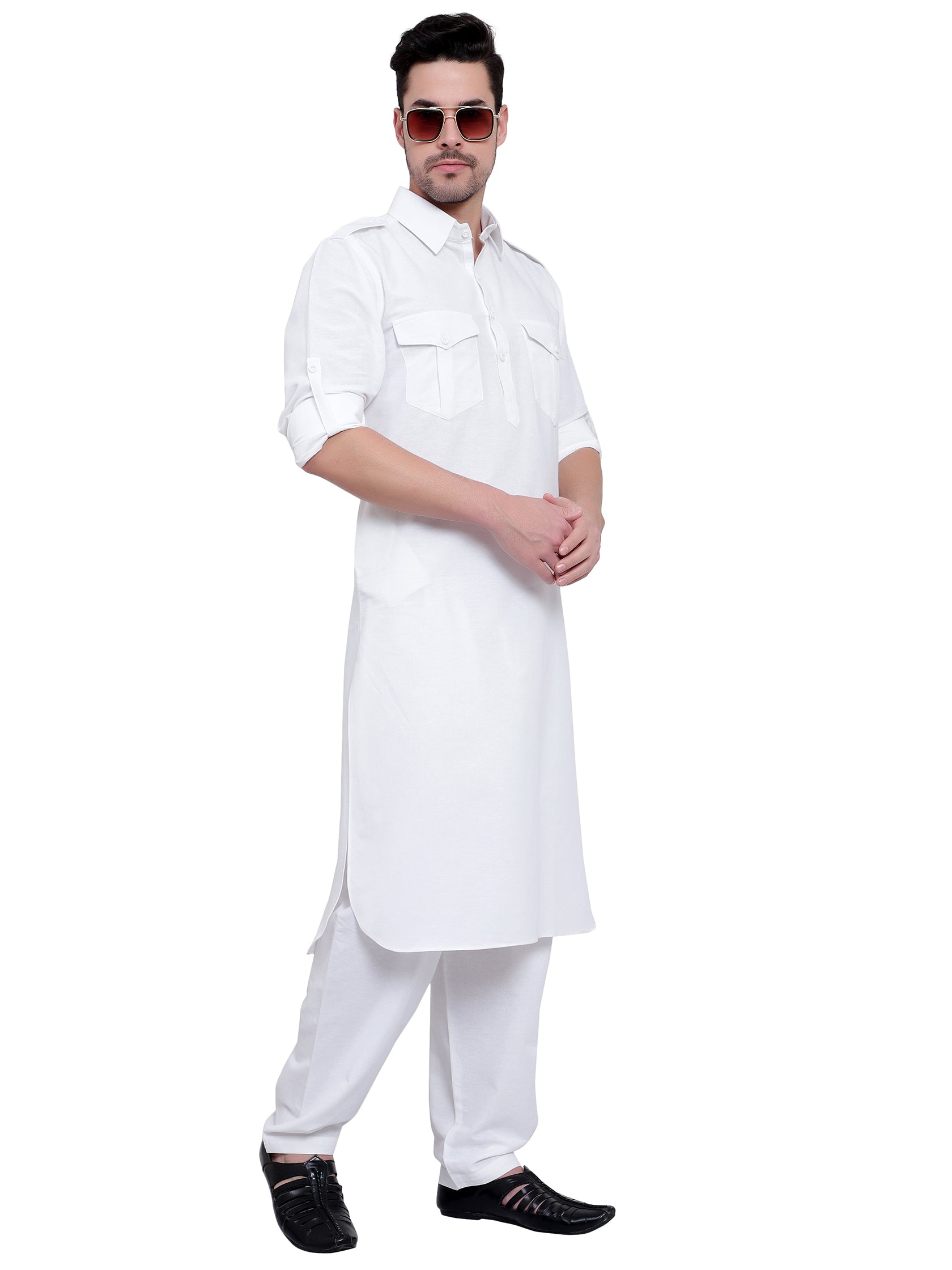 White Kurta For Men with Cotton Fabric – Vida Loca Fashion